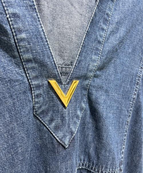 VALENTINO（ヴァレンティノ）VALENTINO (ヴァレンティノ) 半袖デニムロングワンピース インディゴ サイズ:40の古着・服飾アイテム