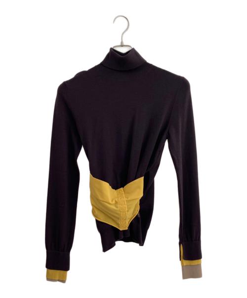 FENDI（フェンディ）FENDI (フェンディ) ウエストベルトタートルネックニット パープル サイズ:38の古着・服飾アイテム