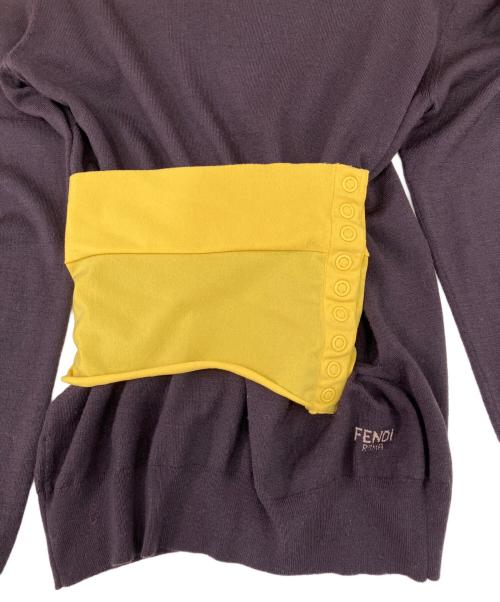 FENDI（フェンディ）FENDI (フェンディ) ウエストベルトタートルネックニット パープル サイズ:38の古着・服飾アイテム
