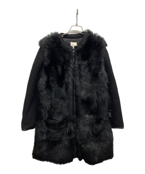 EFFE BEAMS（エッフェ ビームス）EFFE BEAMS (エッフェ ビームス) コンビノーカラーコート ブラック サイズ:36の古着・服飾アイテム