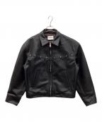 MONKEY TIMEモンキータイム）の古着「レザーライク ジップ ジャケット」｜ブラック