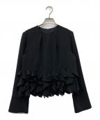 Loulou Willoughbyルルウィルビー）の古着「ラッフルコサージュブラウス」｜ブラック