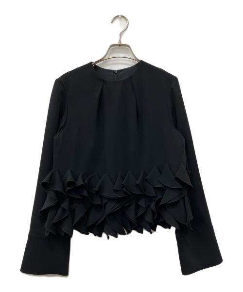Loulou Willoughby（ルルウィルビー）Loulou Willoughby (ルルウィルビー) ラッフルコサージュブラウス ブラック サイズ:2の古着・服飾アイテム