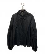 MUSE de Deuxieme Classeミューズ ドゥーズィエム クラス）の古着「cotton voile ギャザー ブラウス」｜ブラック
