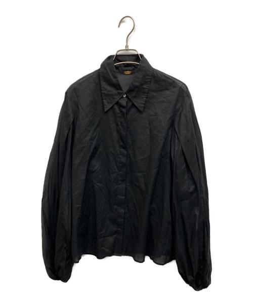 MUSE de Deuxieme Classe（ミューズ ドゥーズィエム クラス）MUSE de Deuxieme Classe (ミューズ ドゥーズィエム クラス) cotton voile ギャザー ブラウス ブラック サイズ:Freeの古着・服飾アイテム