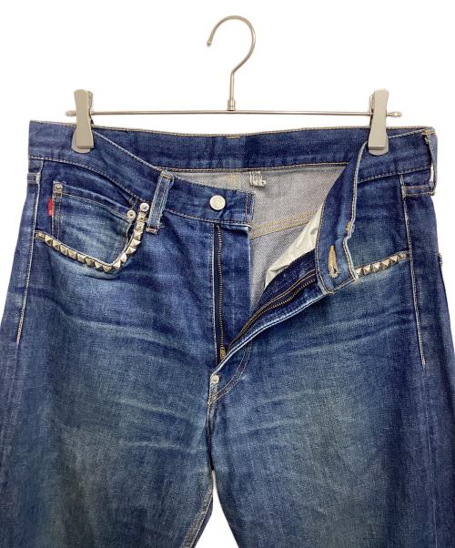 BOUNTY HUNTER（バウンティハンター）BOUNTY HUNTER (バウンティハンター) スタッズデニムパンツ ブルー サイズ:W34の古着・服飾アイテム