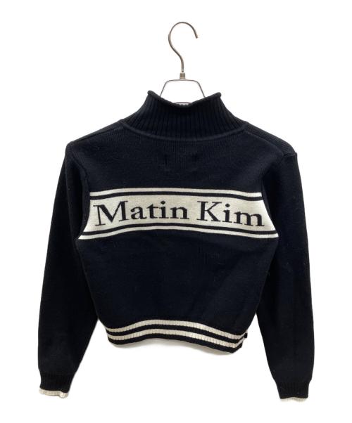 Matin Kim（マーティン・キム）Matin Kim (マーティン・キム) Spell Point Stripe Knit Cardigan ニットカーディガン ブラック サイズ:Ｓの古着・服飾アイテム