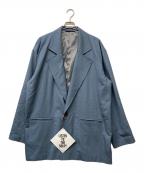 Edwina Horlエドウィナ ホール）の古着「jacke  die poesie des stoffwechsels オーバーサイズジャケット」｜ブルー