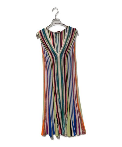 missoni（ミッソーニ）missoni (ミッソーニ) ストライプワンピース マルチカラー サイズ:40の古着・服飾アイテム