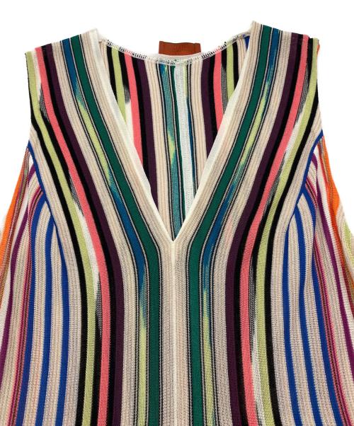 missoni（ミッソーニ）missoni (ミッソーニ) ストライプワンピース マルチカラー サイズ:40の古着・服飾アイテム