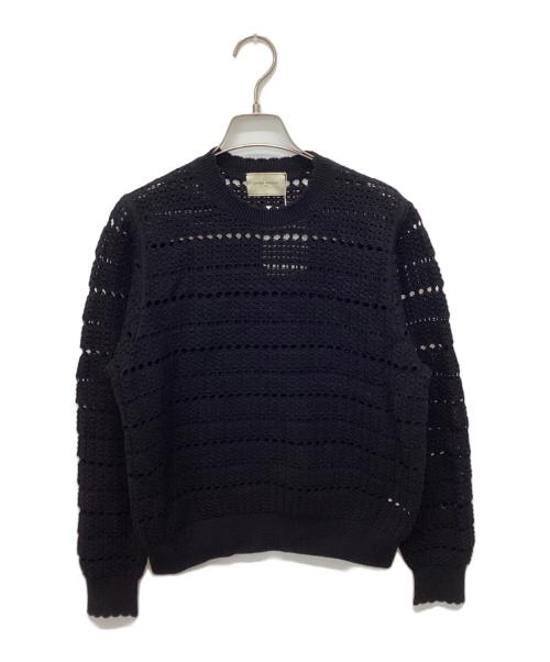 UNITED ARROWS（ユナイテッドアローズ）UNITED ARROWS (ユナイテッドアローズ) クロシェ風 スカラップ ニット プルオーバー ブラック サイズ:Free 未使用品の古着・服飾アイテム