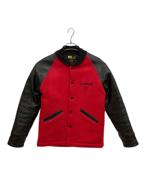 RUSSELL ATHLETIC（ラッセルアスレチック）RUSSELL ATHLETIC (ラッセルアスレチック) BLACKTOP MOTORCYCLE (ブラックトップモーターサイクル) スタジャン レッド×ブラック サイズ:Sの古着・服飾アイテム