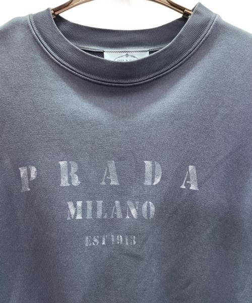 PRADA（プラダ）PRADA (プラダ) 半袖ロゴコットンスウェットシャツ ブルー サイズ:XSの古着・服飾アイテム