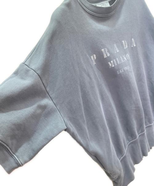 PRADA（プラダ）PRADA (プラダ) 半袖ロゴコットンスウェットシャツ ブルー サイズ:XSの古着・服飾アイテム