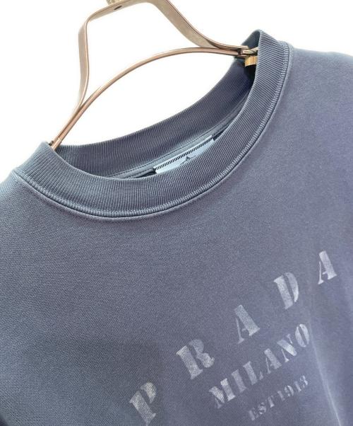 PRADA（プラダ）PRADA (プラダ) 半袖ロゴコットンスウェットシャツ ブルー サイズ:XSの古着・服飾アイテム
