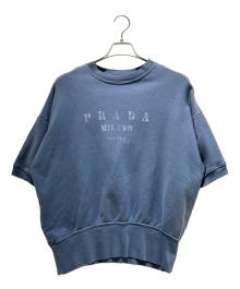 PRADA（プラダ）の古着「半袖コットンスウェットシャツ/135734_17UL_F0124_S_OOO135734_17UL_F0124_S_OOO」｜ブルー