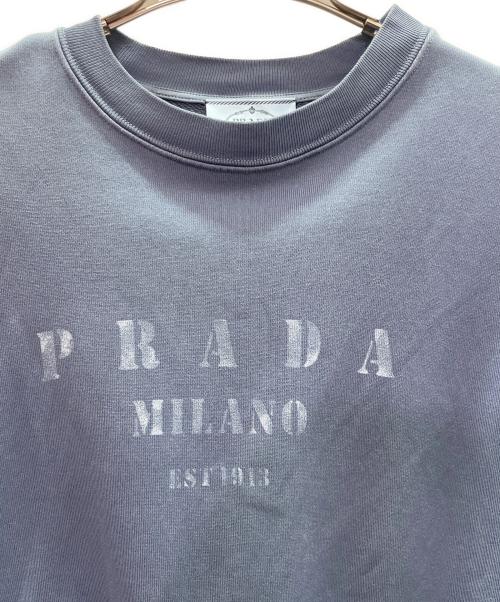 PRADA（プラダ）PRADA (プラダ) 半袖コットンスウェットシャツ/135734_17UL_F0124_S_OOO135734_17UL_F0124_S_OOO ブルー サイズ:XSの古着・服飾アイテム