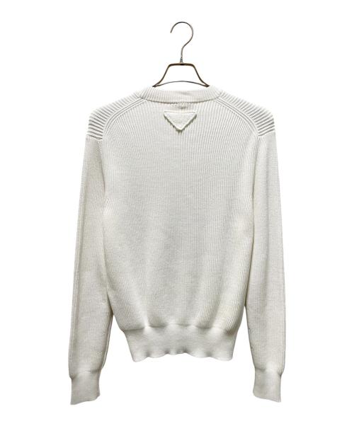 PRADA（プラダ）PRADA (プラダ) コットンクルーネックセーター ホワイト サイズ:44の古着・服飾アイテム