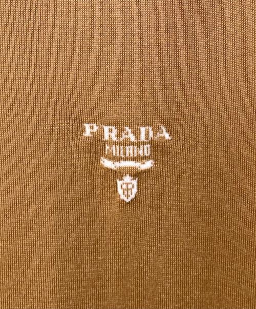 PRADA（プラダ）PRADA (プラダ) シルクノースリーブポロシャツ キャメル サイズ:38の古着・服飾アイテム