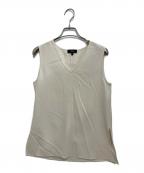 theoryセオリー）の古着「Admiral Crepe Vneck Top」｜アイボリー