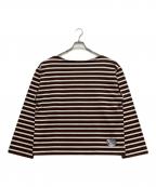 Traditional Weatherwearトラディショナルウェザーウェア）の古着「ビッグマリンボートネックシャツプルオーバー」｜ブラウン