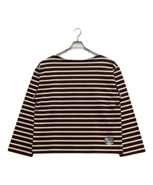 Traditional Weatherwear（トラディショナルウェザーウェア）Traditional Weatherwear (トラディショナルウェザーウェア) ビッグマリンボートネックシャツプルオーバー ブラウン サイズ:Sの古着・服飾アイテム