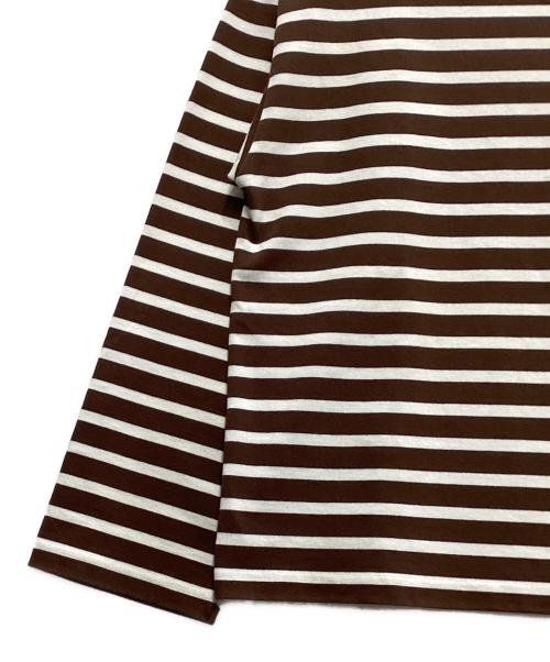 Traditional Weatherwear（トラディショナルウェザーウェア）Traditional Weatherwear (トラディショナルウェザーウェア) ビッグマリンボートネックシャツプルオーバー ブラウン サイズ:Sの古着・服飾アイテム