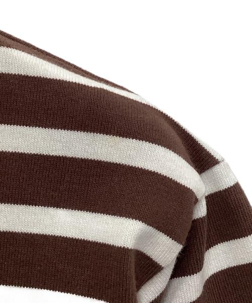 Traditional Weatherwear（トラディショナルウェザーウェア）Traditional Weatherwear (トラディショナルウェザーウェア) ビッグマリンボートネックシャツプルオーバー ブラウン サイズ:Sの古着・服飾アイテム