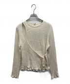 Sea Room lynnシールームリン）の古着「Shineクレープカシュクールブラウス」｜アイボリー