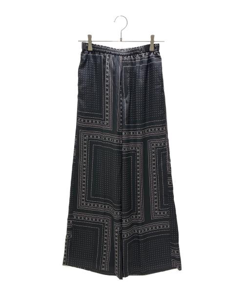 AP STUDIO（エーピーストゥディオ）AP STUDIO (エーピーストゥディオ) スカーフプリントパンツ ブラック サイズ:36 未使用品の古着・服飾アイテム