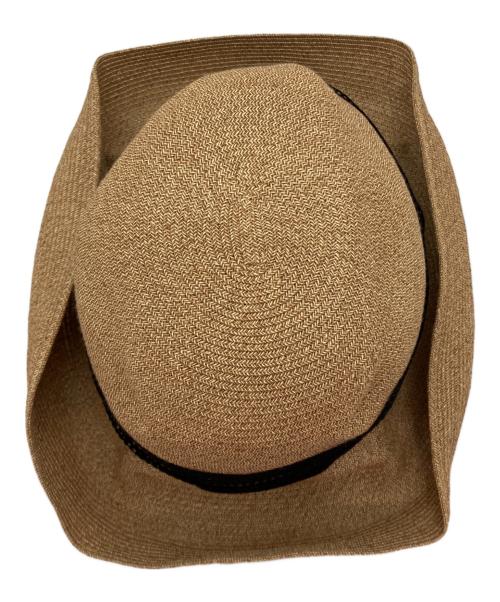 mature ha.（マチュアーハ）mature ha. (マチュアーハ) BOXED HAT 11cm brim mesh ribbon ハット ブラウン×ブラックの古着・服飾アイテム