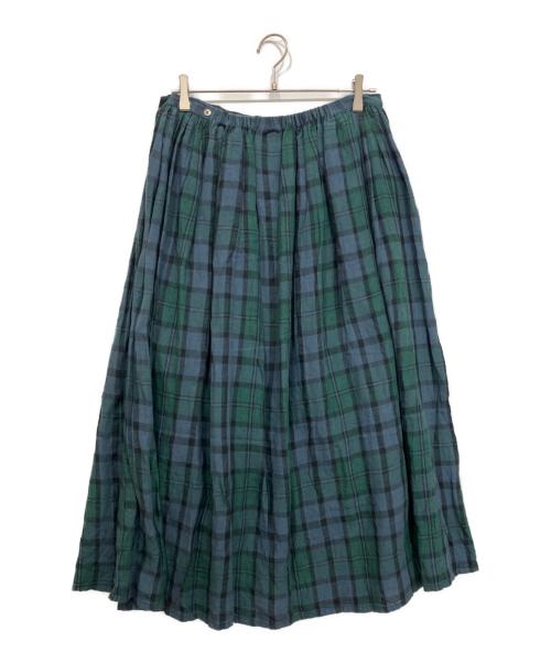 ICHI Antiquites（イチアンティークス）ICHI Antiquites (イチアンティークス) リネンスカート グリーン サイズ:freeの古着・服飾アイテム