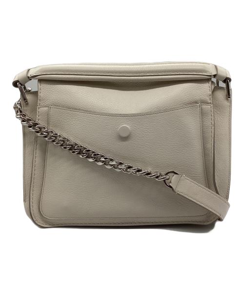 TOD'S（トッズ）TOD'S (トッズ) ダブルT レザー 2WAY ショルダーバッグ ホワイトの古着・服飾アイテム