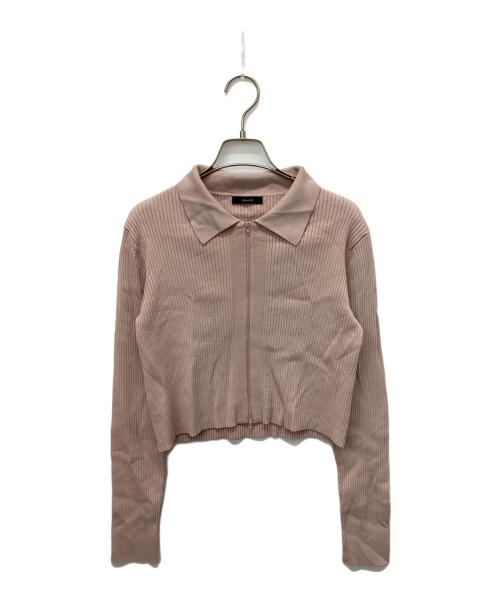 allureville（アルアバイル）allureville (アルアバイル) ステンカラージップカーディガン ライトピンク サイズ:2 未使用品の古着・服飾アイテム