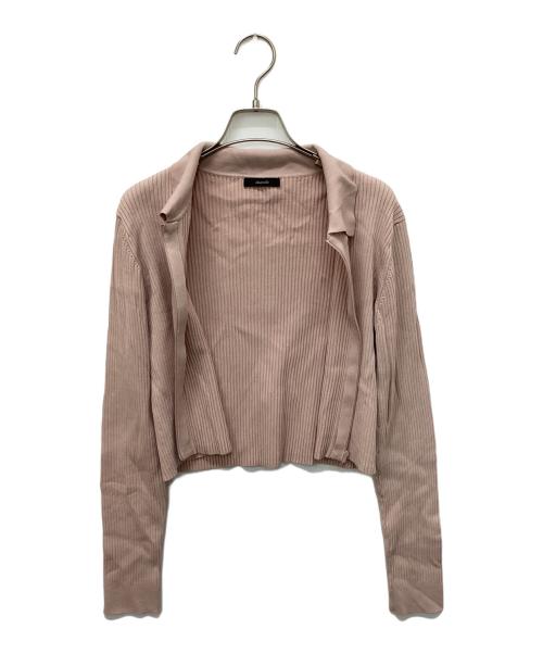 allureville（アルアバイル）allureville (アルアバイル) ステンカラージップカーディガン ライトピンク サイズ:2 未使用品の古着・服飾アイテム