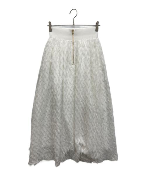 LOUNIE（ルーニー）LOUNIE (ルーニー) カットジャカードスカート ホワイト サイズ:36の古着・服飾アイテム
