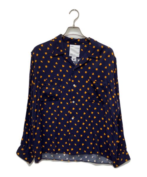 ALONE（アローン）ALONE (アローン) RAYON SHIRT LONG ネイビー サイズ:4の古着・服飾アイテム