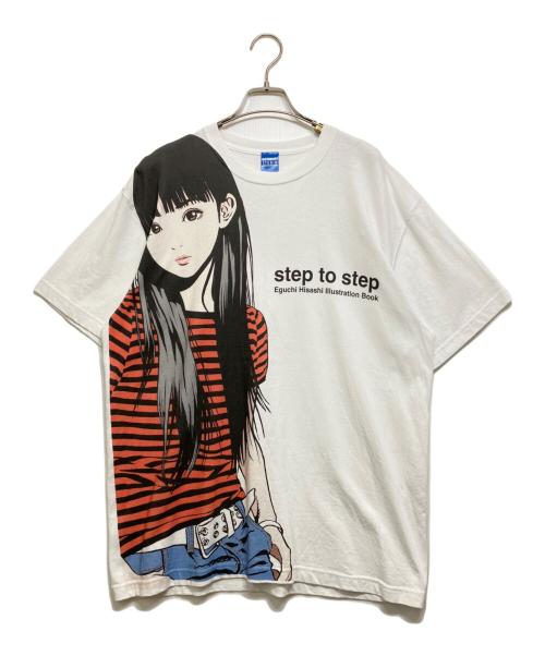 KOTOBUKISTUDIO（コトブキスタジオ）KOTOBUKISTUDIO (コトブキスタジオ) 江口寿史 ボーダーガール Tシャツ ホワイト サイズ:ＸＬの古着・服飾アイテム