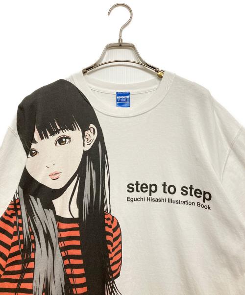 KOTOBUKISTUDIO（コトブキスタジオ）KOTOBUKISTUDIO (コトブキスタジオ) 江口寿史 ボーダーガール Tシャツ ホワイト サイズ:ＸＬの古着・服飾アイテム