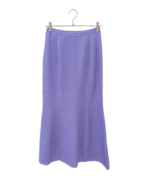 Mame Kurogouchi（マメクロゴウチ）Mame Kurogouchi (マメクロゴウチ) Shirring Jersey Jacquard Flare Skirt パープル サイズ:3の古着・服飾アイテム