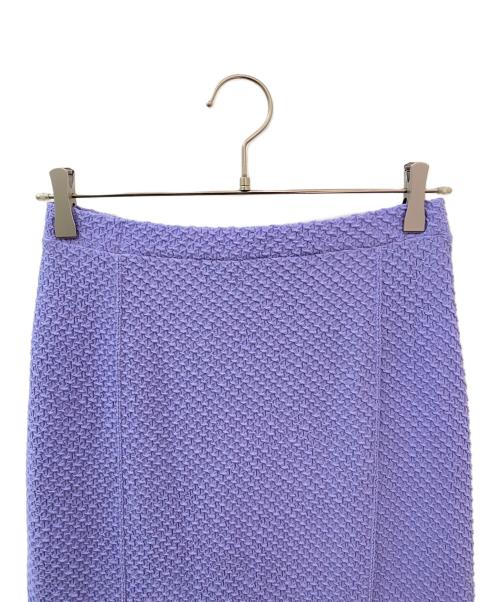 Mame Kurogouchi（マメクロゴウチ）Mame Kurogouchi (マメクロゴウチ) Shirring Jersey Jacquard Flare Skirt パープル サイズ:3の古着・服飾アイテム