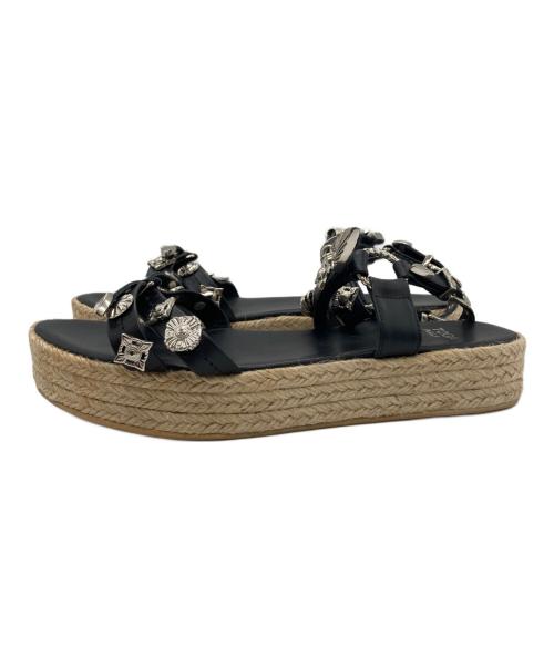 TOGA PULLA（トーガ プルラ）TOGA PULLA (トーガ プルラ) アンクルストラップエスパドリーユサンダル ブラック サイズ:39の古着・服飾アイテム