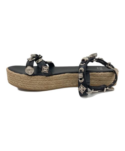 TOGA PULLA（トーガ プルラ）TOGA PULLA (トーガ プルラ) アンクルストラップエスパドリーユサンダル ブラック サイズ:39の古着・服飾アイテム