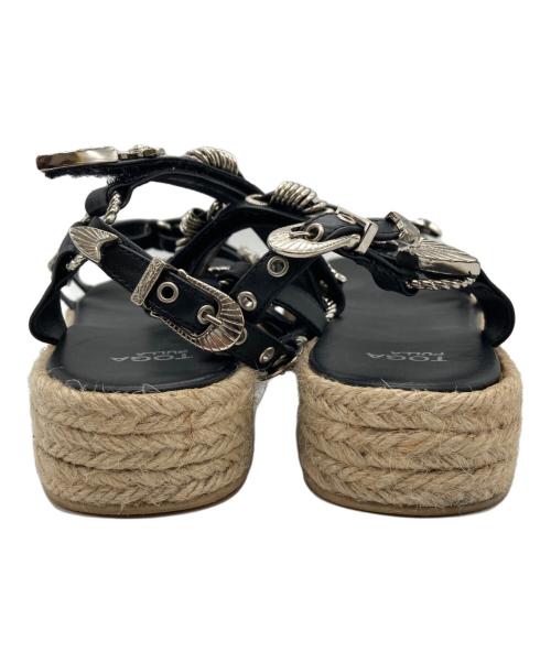 TOGA PULLA（トーガ プルラ）TOGA PULLA (トーガ プルラ) アンクルストラップエスパドリーユサンダル ブラック サイズ:39の古着・服飾アイテム