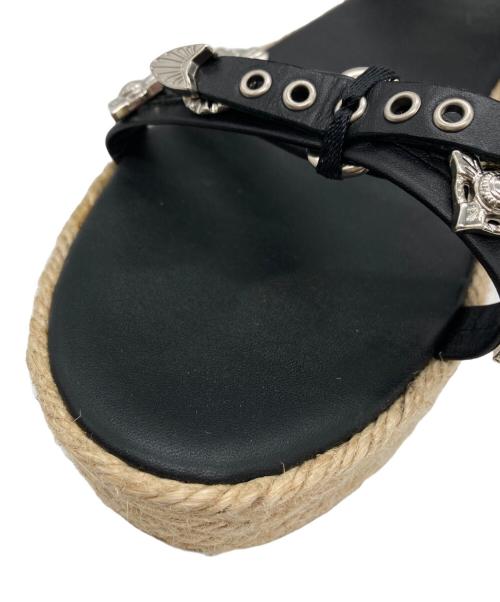 TOGA PULLA（トーガ プルラ）TOGA PULLA (トーガ プルラ) アンクルストラップエスパドリーユサンダル ブラック サイズ:39の古着・服飾アイテム