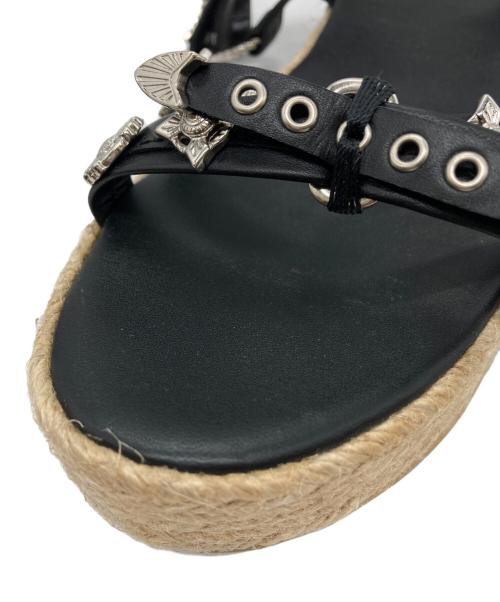 TOGA PULLA（トーガ プルラ）TOGA PULLA (トーガ プルラ) アンクルストラップエスパドリーユサンダル ブラック サイズ:39の古着・服飾アイテム