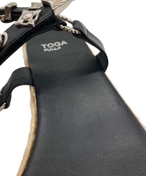 TOGA PULLA（トーガ プルラ）TOGA PULLA (トーガ プルラ) アンクルストラップエスパドリーユサンダル ブラック サイズ:39の古着・服飾アイテム