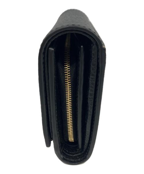 GUCCI（グッチ）GUCCI (グッチ) GGマーモントコンパクトウォレット ブラック×ベージュの古着・服飾アイテム