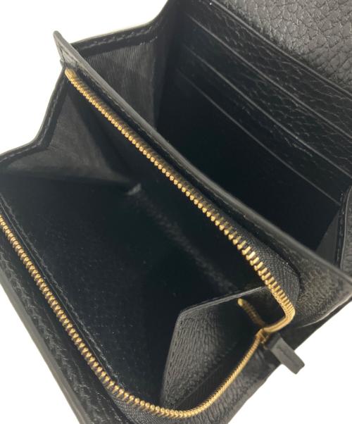 GUCCI（グッチ）GUCCI (グッチ) GGマーモントコンパクトウォレット ブラック×ベージュの古着・服飾アイテム