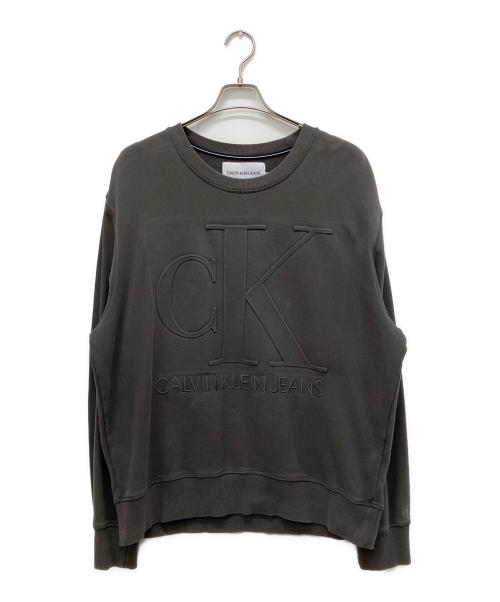 Calvin Klein（カルバンクライン）Calvin Klein (カルバンクライン) エンボスロゴスウェット チャコールグレー サイズ:XLの古着・服飾アイテム